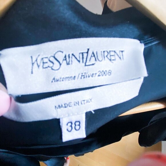 Yves Saint LAurent Autumn 2008 Silk Knit Mixed Materials Cocktail Dress S/38 - Picture 11 of 12